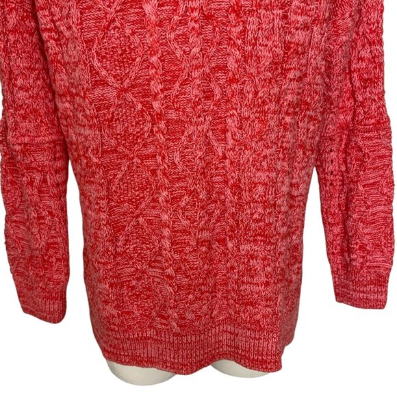 Anthropologie Pilcro Jasmine Cable Knit Tunic Sweater XS Raspberry Marled NWT - Picture 10 of 12